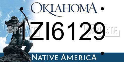 1ZI6129 Oklahoma License Plate