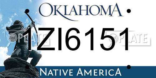 1ZI6151 Oklahoma License Plate