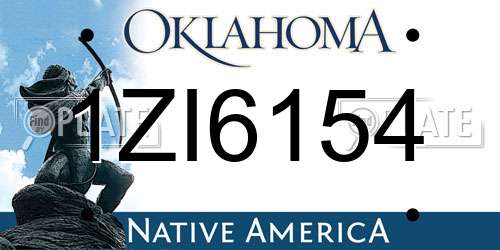 1ZI6154 Oklahoma License Plate