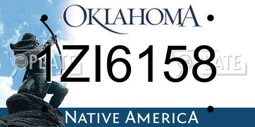 1ZI6158 Oklahoma License Plate
