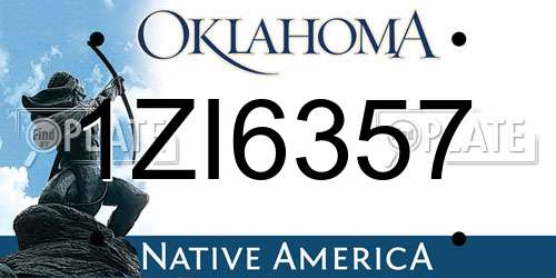 1ZI6357 Oklahoma License Plate