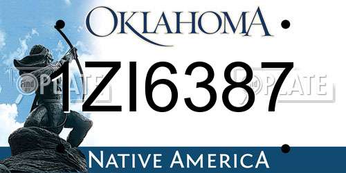 1ZI6387 Oklahoma License Plate