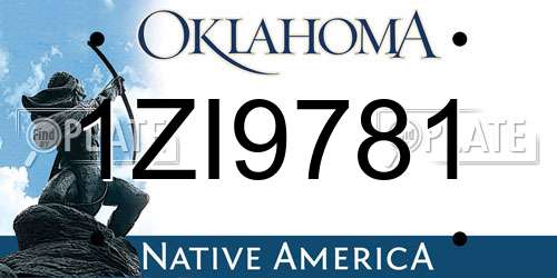 1ZI9781 Oklahoma License Plate