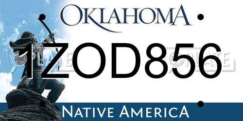 1ZOD856 Oklahoma License Plate