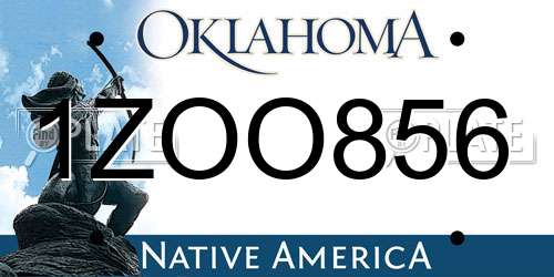 1ZOO856 Oklahoma License Plate