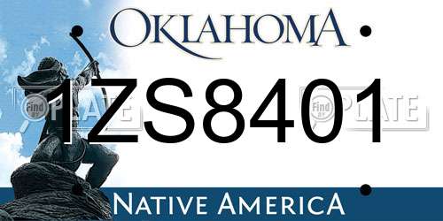 1ZS8401 Oklahoma License Plate