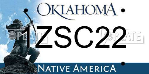 1ZSC22 Oklahoma License Plate