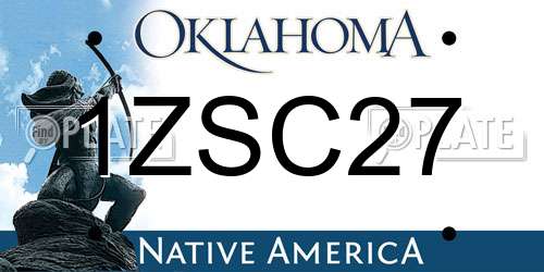 1ZSC27 Oklahoma License Plate