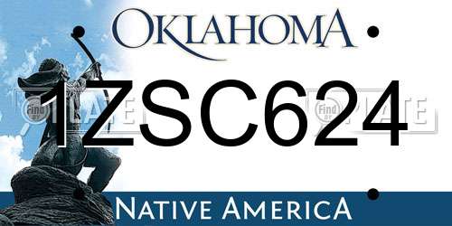 1ZSC624 Oklahoma License Plate