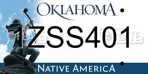 1ZSS401 Oklahoma License Plate