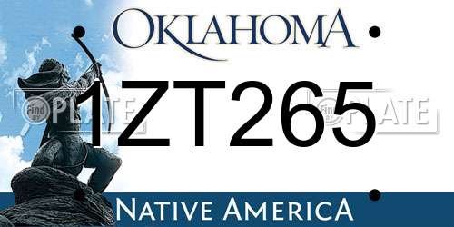 1ZT265 Oklahoma License Plate