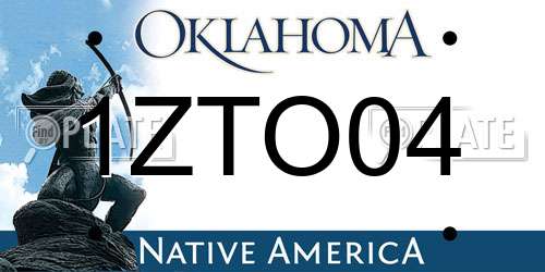 1ZTO04 Oklahoma License Plate