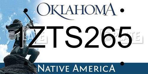 1ZTS265 Oklahoma License Plate