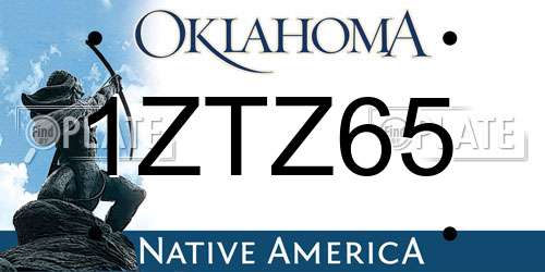 1ZTZ65 Oklahoma License Plate