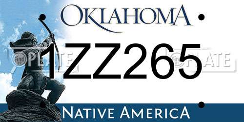 1ZZ265 Oklahoma License Plate