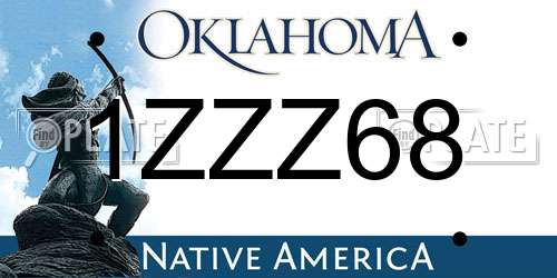 1ZZZ68 Oklahoma License Plate