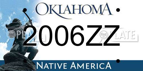 2006ZZ Oklahoma License Plate