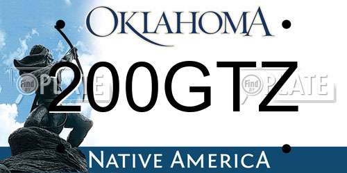 200GTZ Oklahoma License Plate