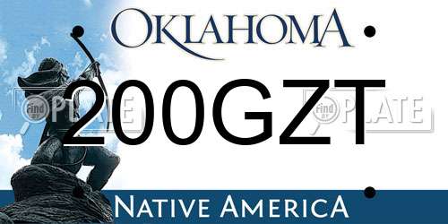 200GZT Oklahoma License Plate