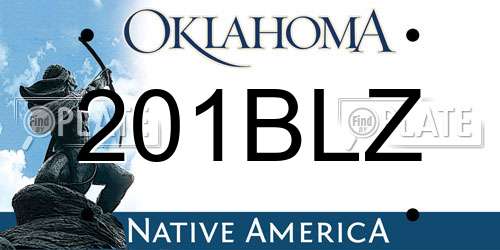 201BLZ Oklahoma License Plate