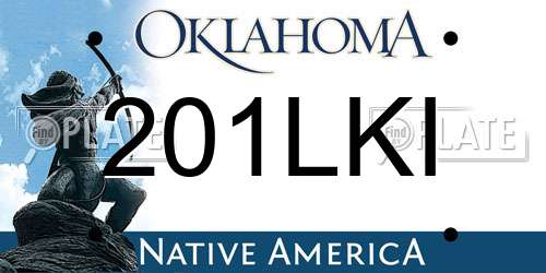 201LKI Oklahoma License Plate