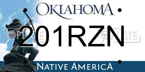 201RZN Oklahoma License Plate