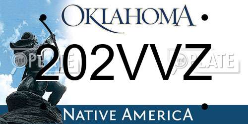 202VVZ Oklahoma License Plate