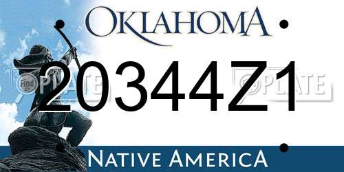 20344Z1 Oklahoma License Plate