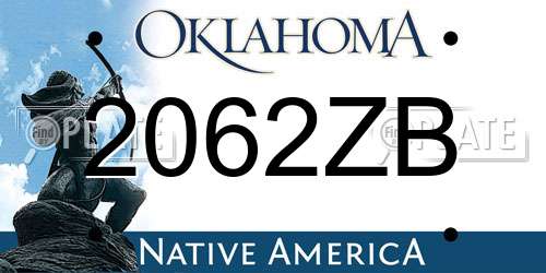 2062ZB Oklahoma License Plate