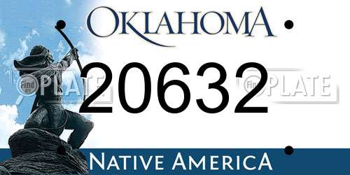 20632 Oklahoma License Plate