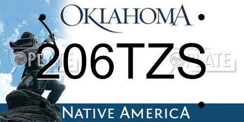 206TZS Oklahoma License Plate
