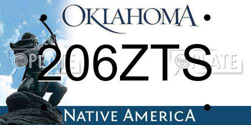 206ZTS Oklahoma License Plate