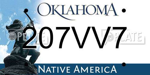 207VV7 Oklahoma License Plate