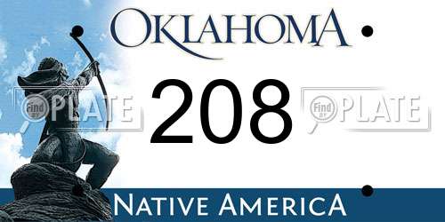208 Oklahoma License Plate