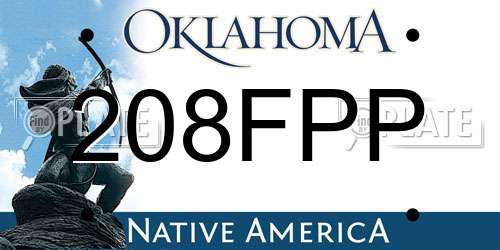 208FPP Oklahoma License Plate