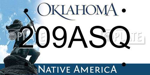 209ASQ Oklahoma License Plate