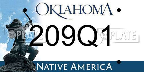 209Q1 Oklahoma License Plate