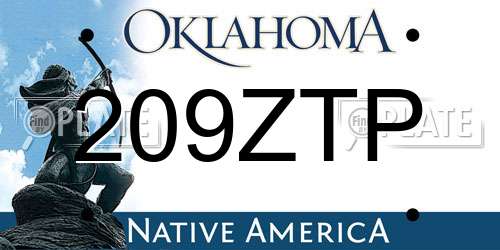 209ZTP Oklahoma License Plate