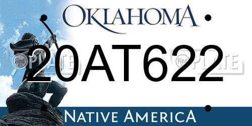 20AT622 Oklahoma License Plate