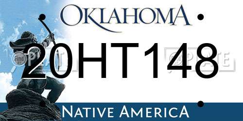 20HT148 Oklahoma License Plate