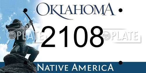 2108 Oklahoma License Plate