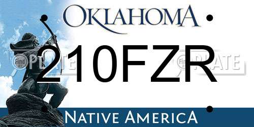 210FZR Oklahoma License Plate