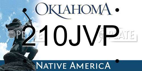 210JVP Oklahoma License Plate