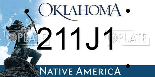 211J1 Oklahoma License Plate