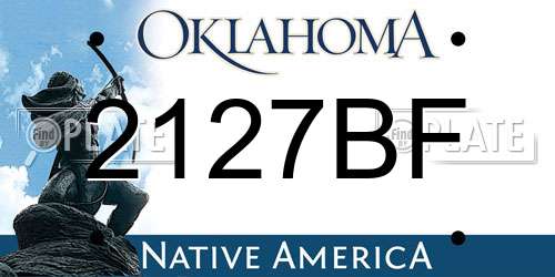 2127BF Oklahoma License Plate
