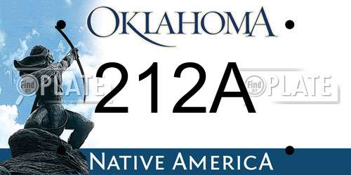 212A Oklahoma License Plate