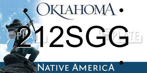 212SGG Oklahoma License Plate