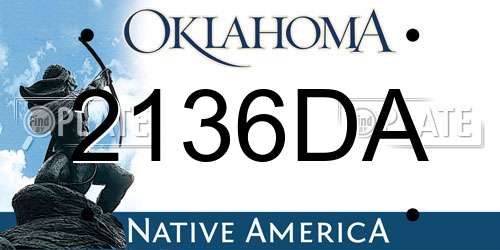 2136DA Oklahoma License Plate