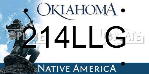 214LLG Oklahoma License Plate