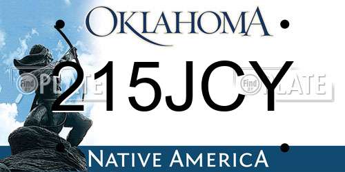 215JCY Oklahoma License Plate